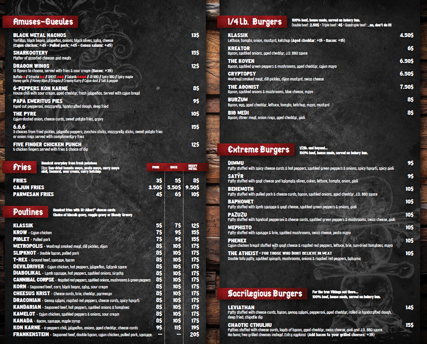Menu page 2
